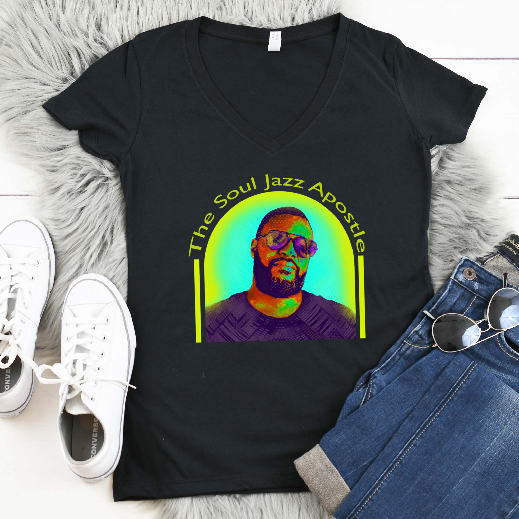 Jazz Soul Apostle Ladies V-Neck T-Shirt