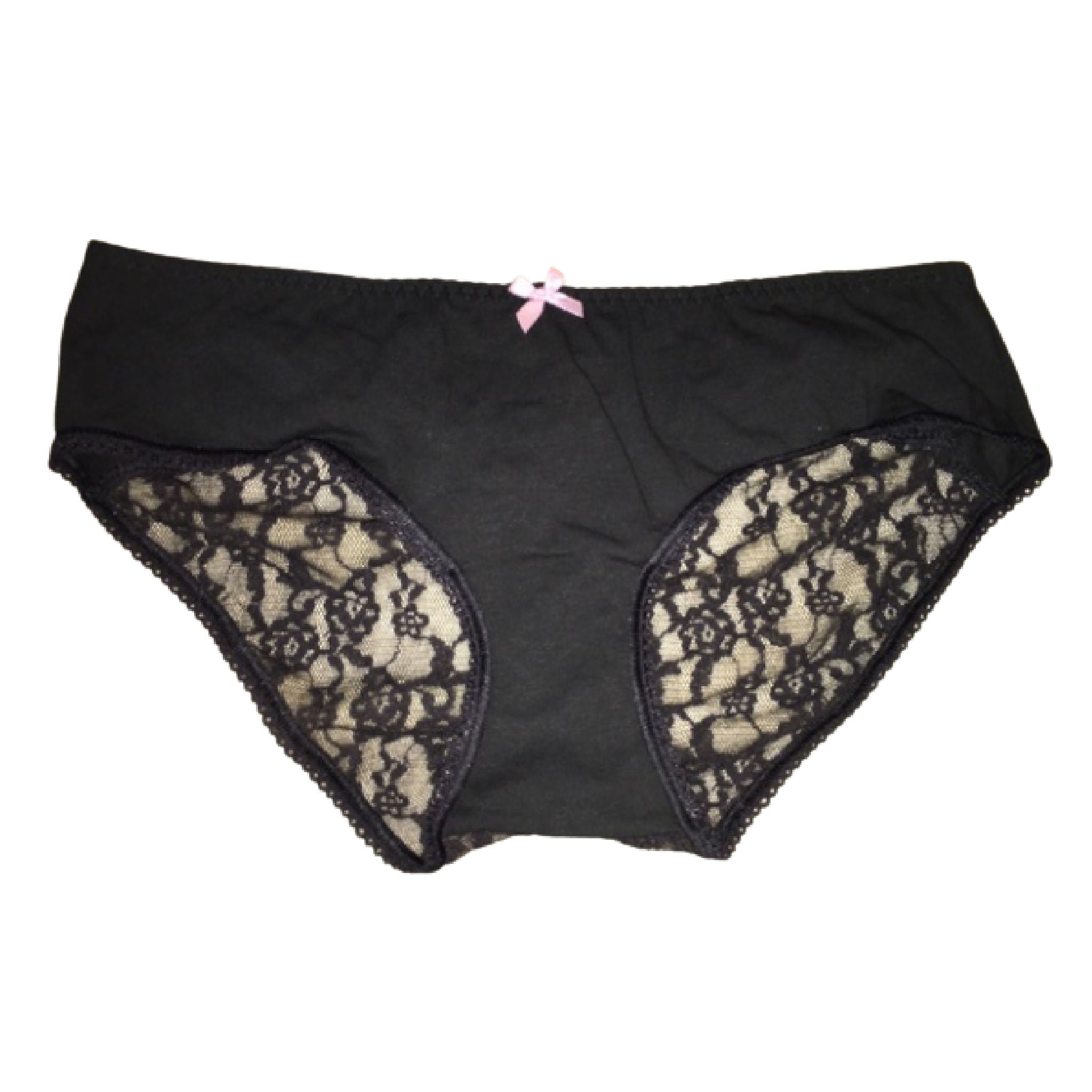Victoria's Secret Logo Waist Hiphugger Black Floral Panty Double